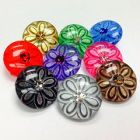 CL-1555 - Acrylic Button with Rhinestone Center